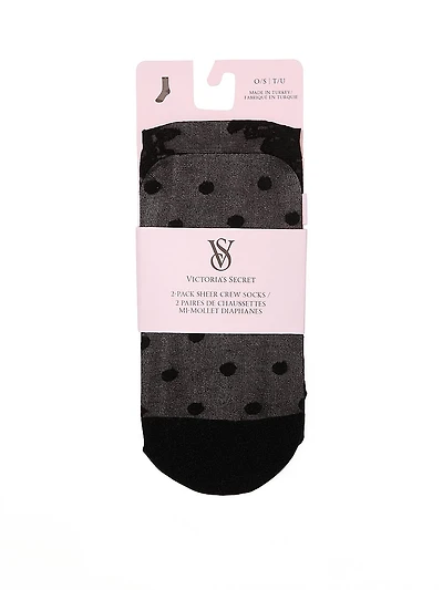 2-Pack Sheer Crew Socks