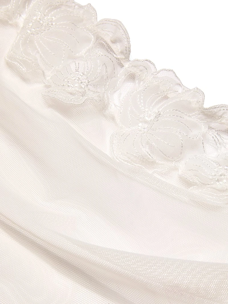 Frou Embroidery Ouvert Bow-Back Teddy