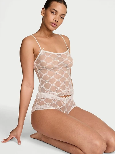 Tease Bow Lace Cami Set