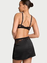 Shine Strap Lace Halter Bralette & Mini Skirt Set