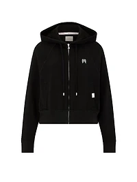 Off-Duty Terry Crop Full-Zip Hoodie