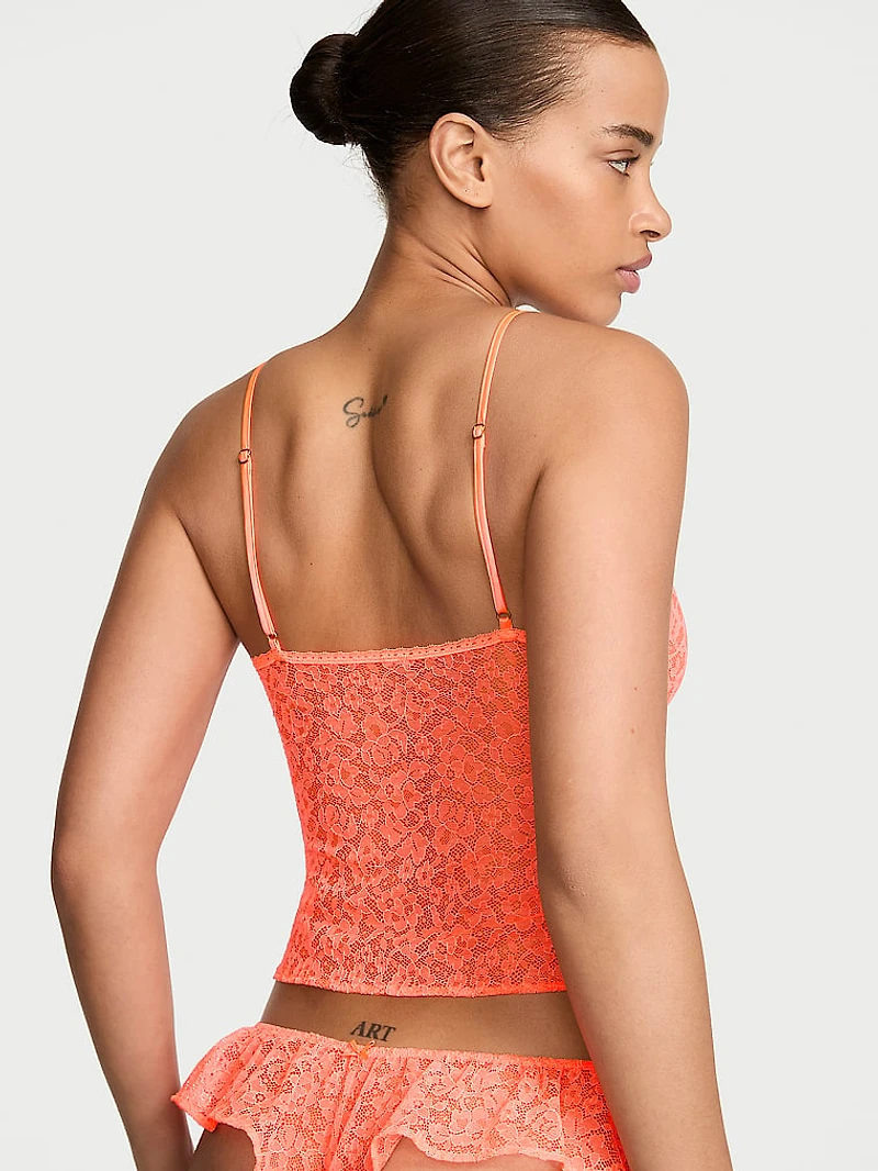 Tease Lace Cami & Flutter Short Set