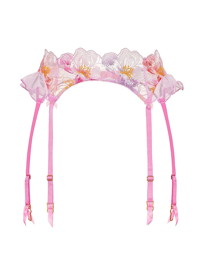 Watercolor Embroidery Garter Belt