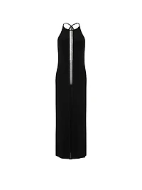Sheer Reveal Modal High-Neck Maxi Slip Dress