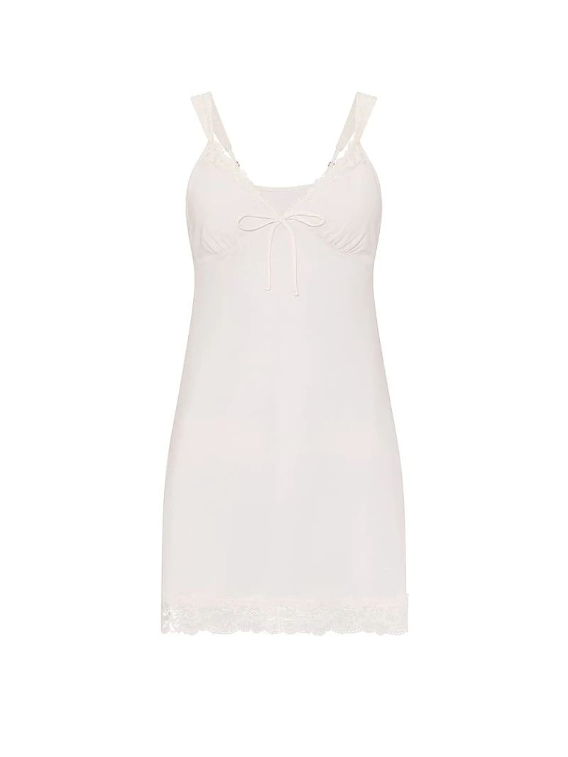 SoSoft™ Modal Lace-Trim Bridal Mini Slip