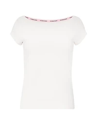 Stretch Cotton Fitted Boatneck Tee