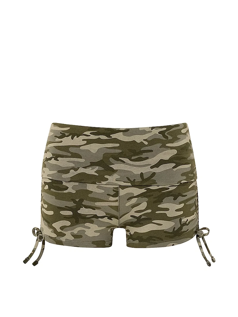 All-Day Cotton™ Foldover Ruched Micro Shorts