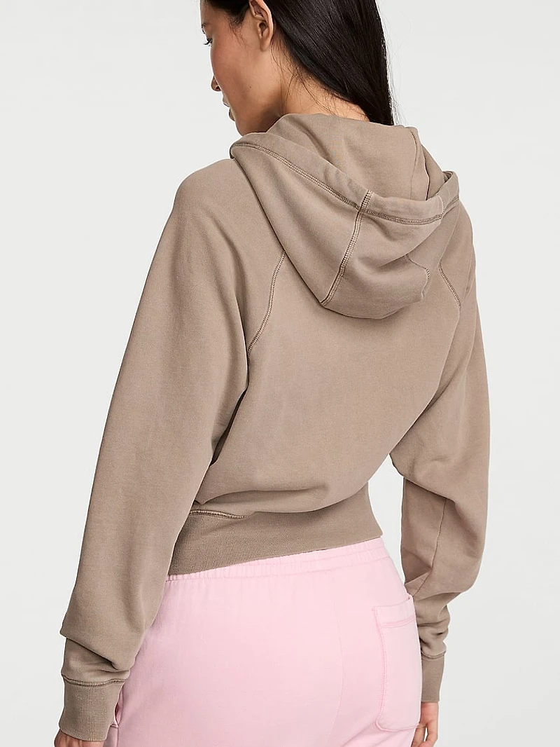 Off-Duty Terry Crop Full-Zip Hoodie