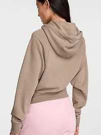 Off-Duty Terry Crop Full-Zip Hoodie