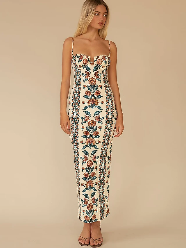 By Anthropologie The Fleur Strapless Satin Maxi Slip Dress | The Summit