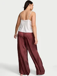 Luxe Sheer Satin Wide-Leg Pant