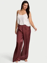 Luxe Sheer Satin Wide-Leg Pant