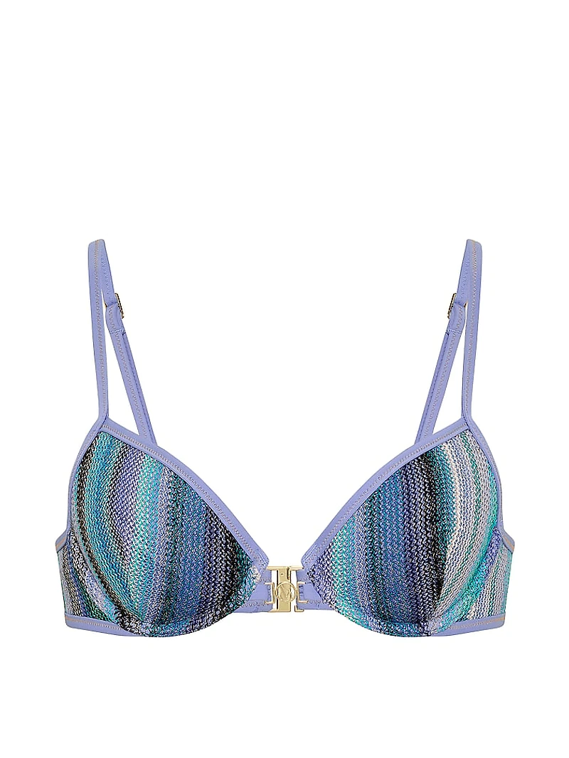 Shimmer Stripe Knit Balconette Bikini Top
