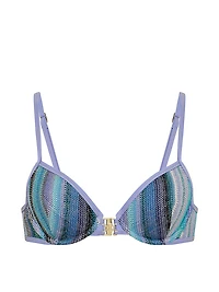 Shimmer Stripe Knit Balconette Bikini Top