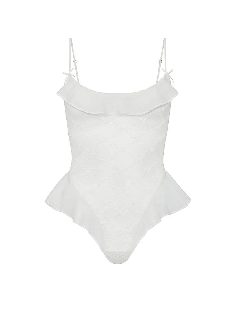 Tease Bow Lace Flutter Romper