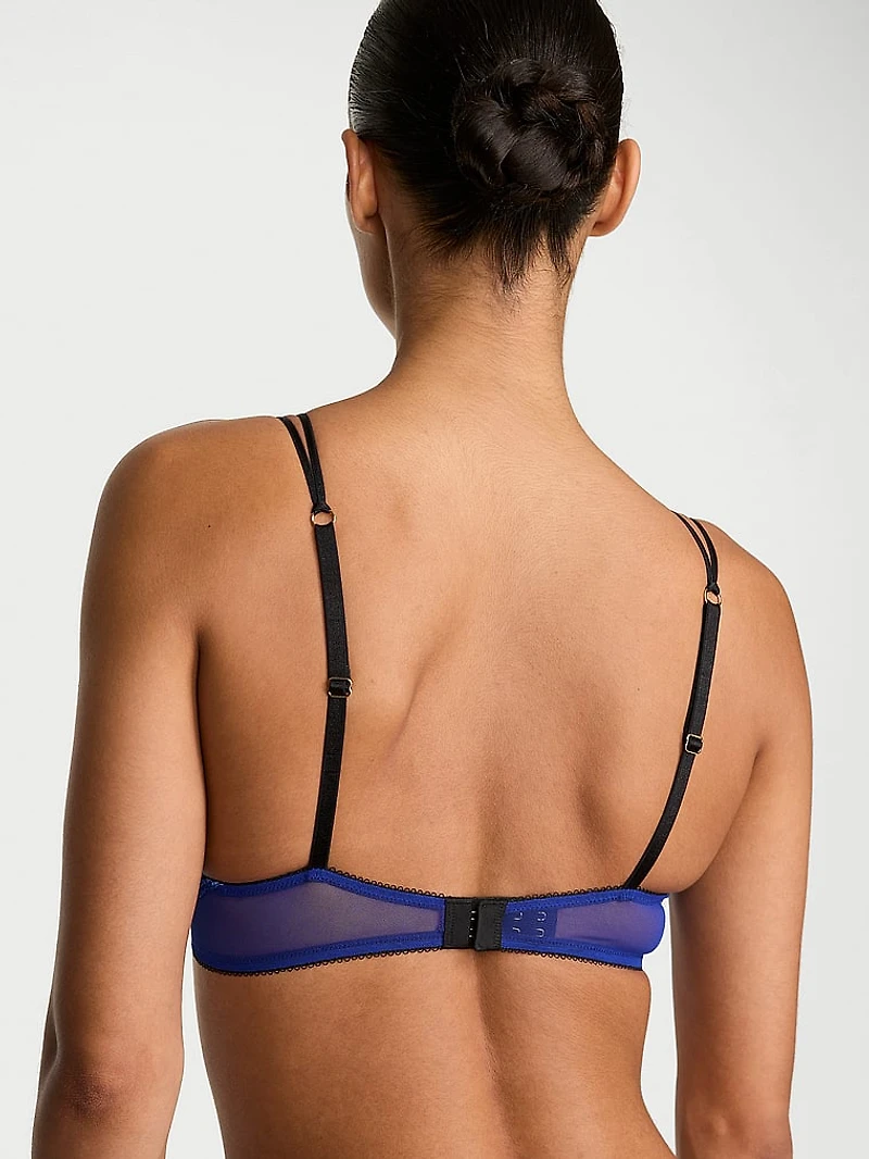 Logo Shine Strap Lightly Lined Low-Cut Demi Bra