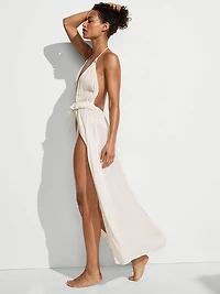 Beachwear Ruffle Tie-Front Maxi Dress