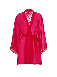 Chiffon & Lace Short Robe