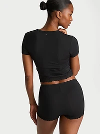 SoSoft™ Modal Lace-Trim Tee & Shortie Set