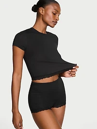 SoSoft™ Modal Lace-Trim Tee & Shortie Set