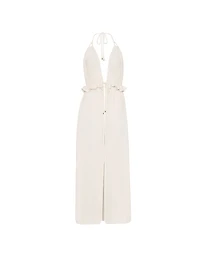 Beachwear Ruffle Tie-Front Maxi Dress