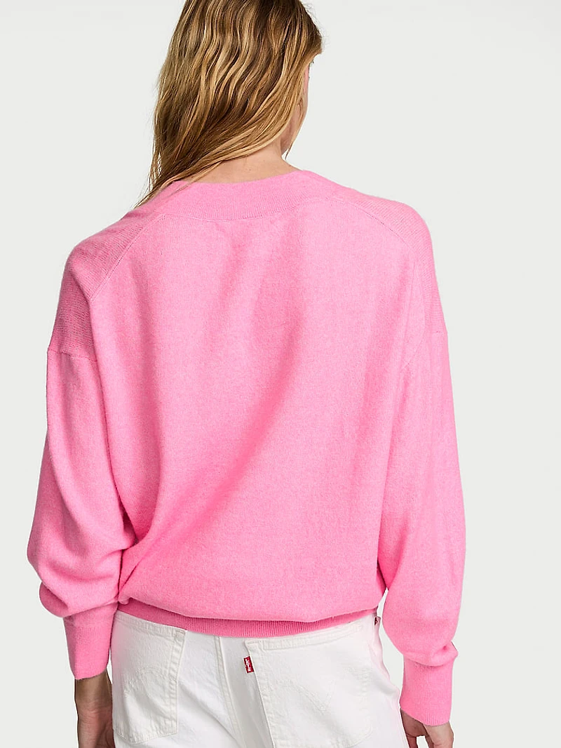 Luxe Knit Oversized V-Neck Sweater