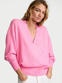 Luxe Knit Oversized V-Neck Sweater