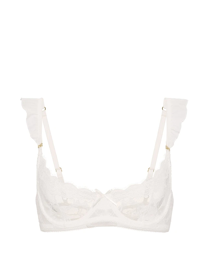 Tease Unlined Bridal Bow Lace Demi Bra