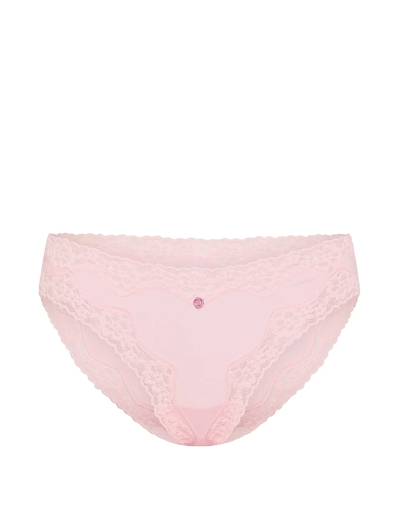 Cotton Lace-Waist Bikini Panty