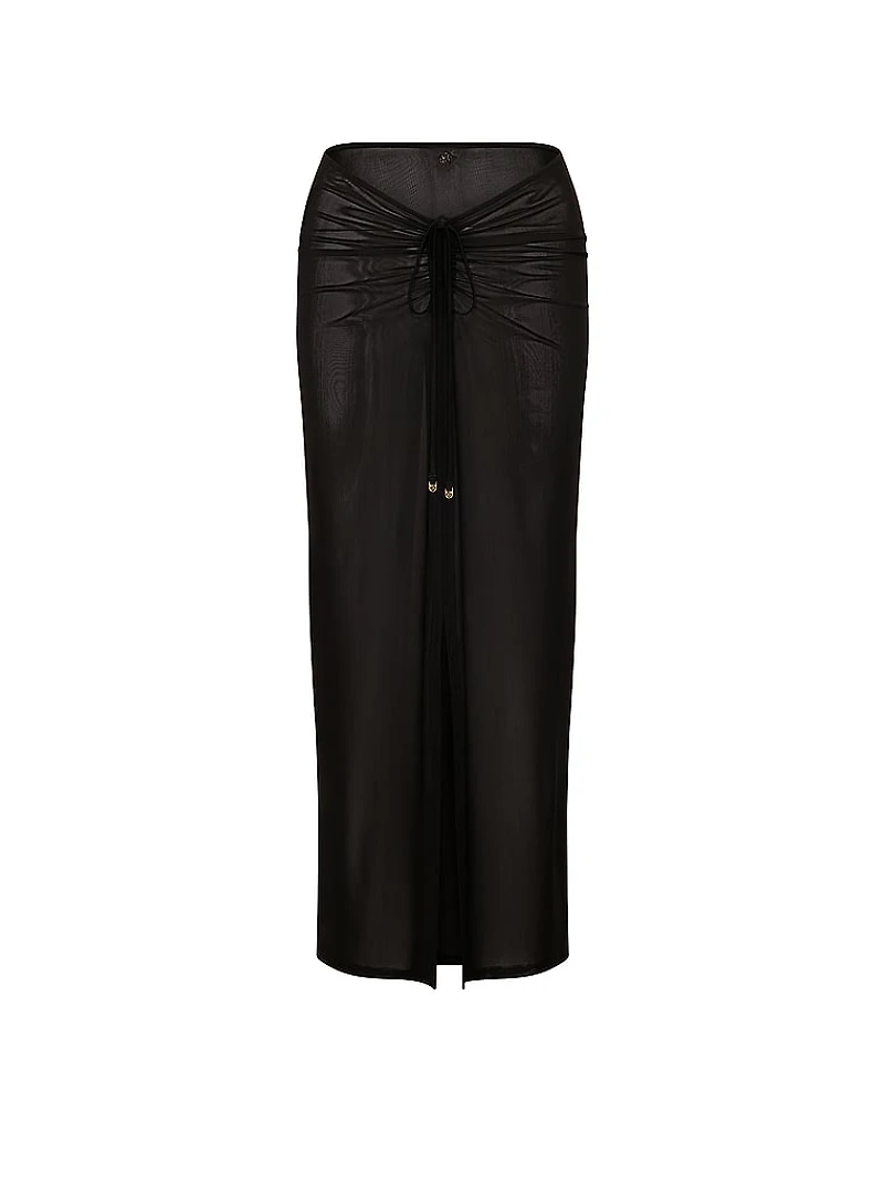 Beachwear Mesh Cinched Maxi Skirt