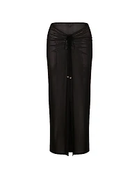 Beachwear Mesh Cinched Maxi Skirt