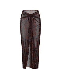Beachwear Mesh Cinched Maxi Skirt