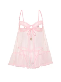 Tease Open-Cup Ruffled Babydoll Set