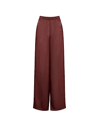 Luxe Sheer Satin Wide-Leg Pant