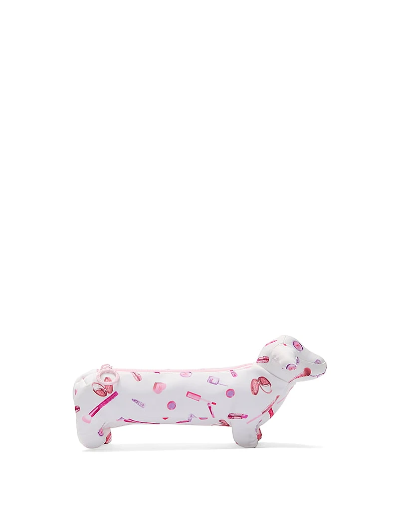 PINK Dog Makeup Brush Bag