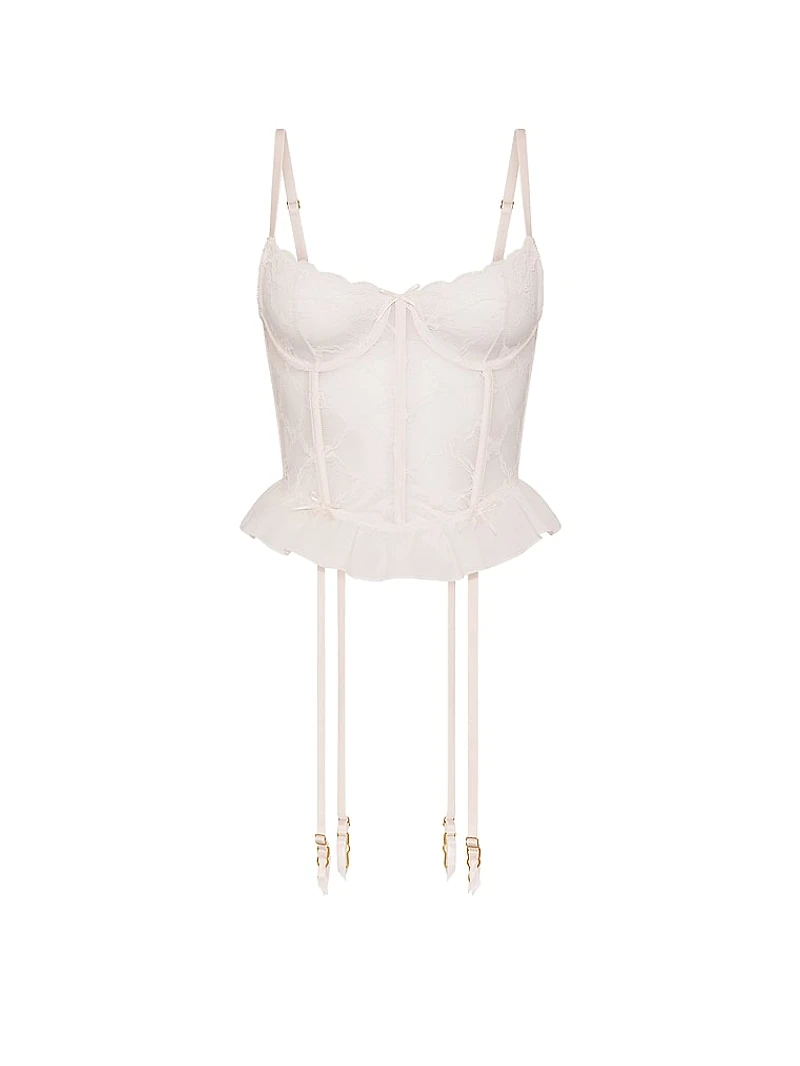 Tease Bow Lace Garter Corset Top