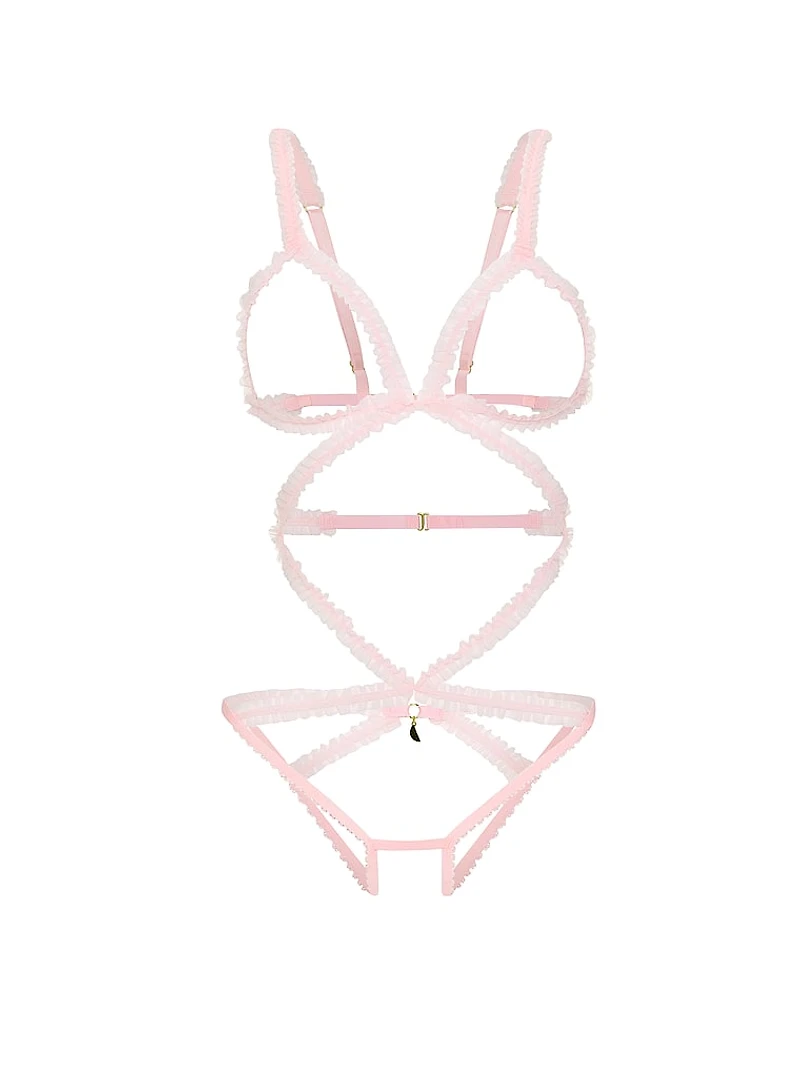 Tease Peekaboo Strappy Ruffled Playsuit