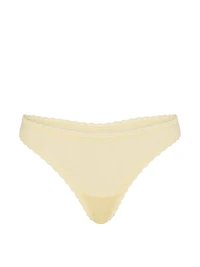 Cotton Lace-Waist Thong