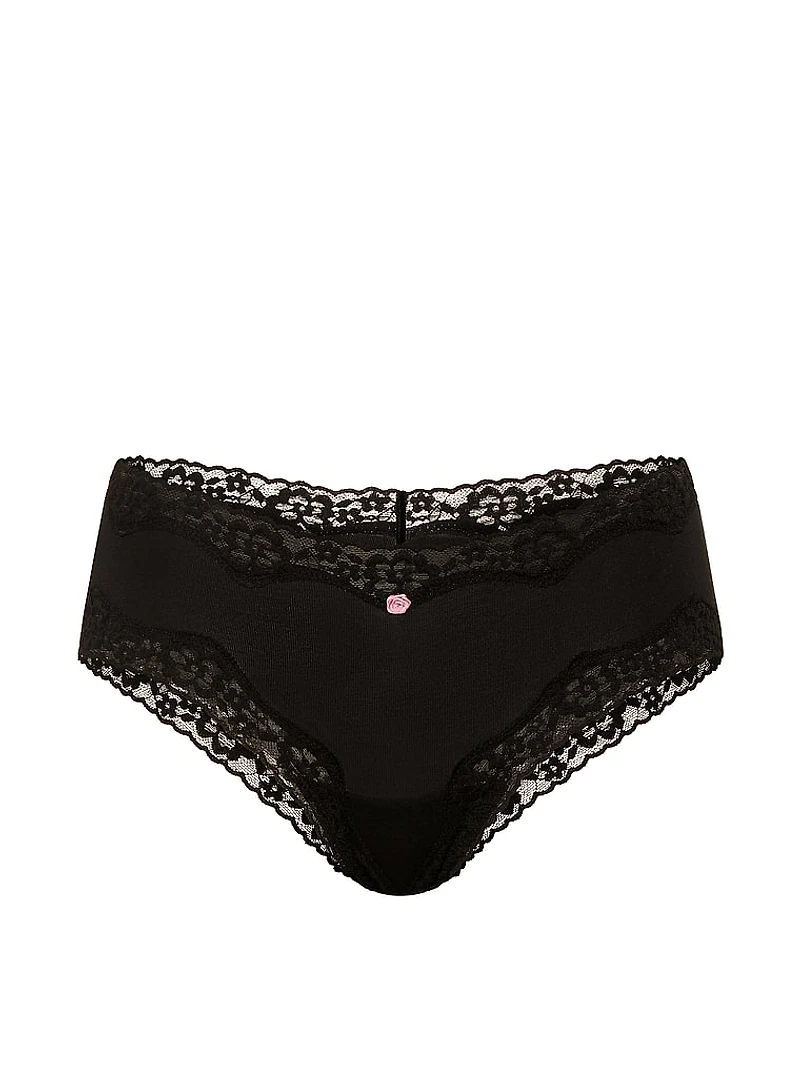 Cotton Pointelle Lace-Waist Cheeky