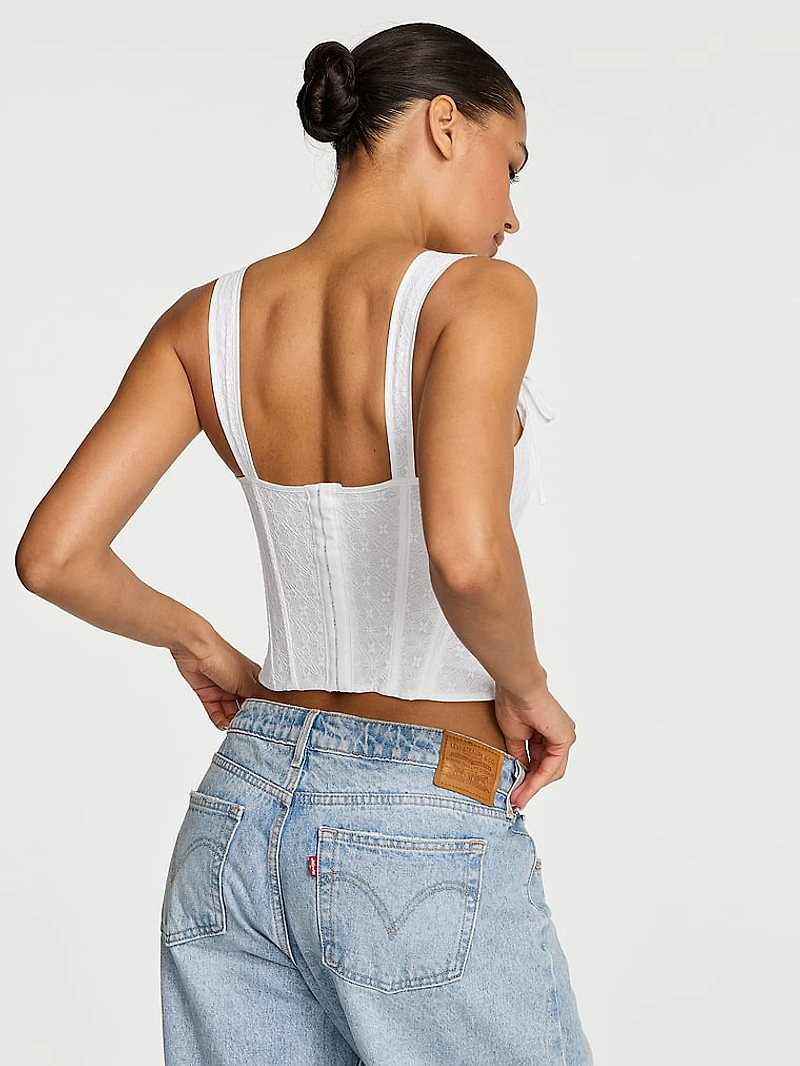 Lace & Cotton Corset Top