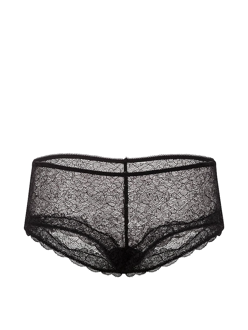 Contrast-Trim Lace Boyshort Panty