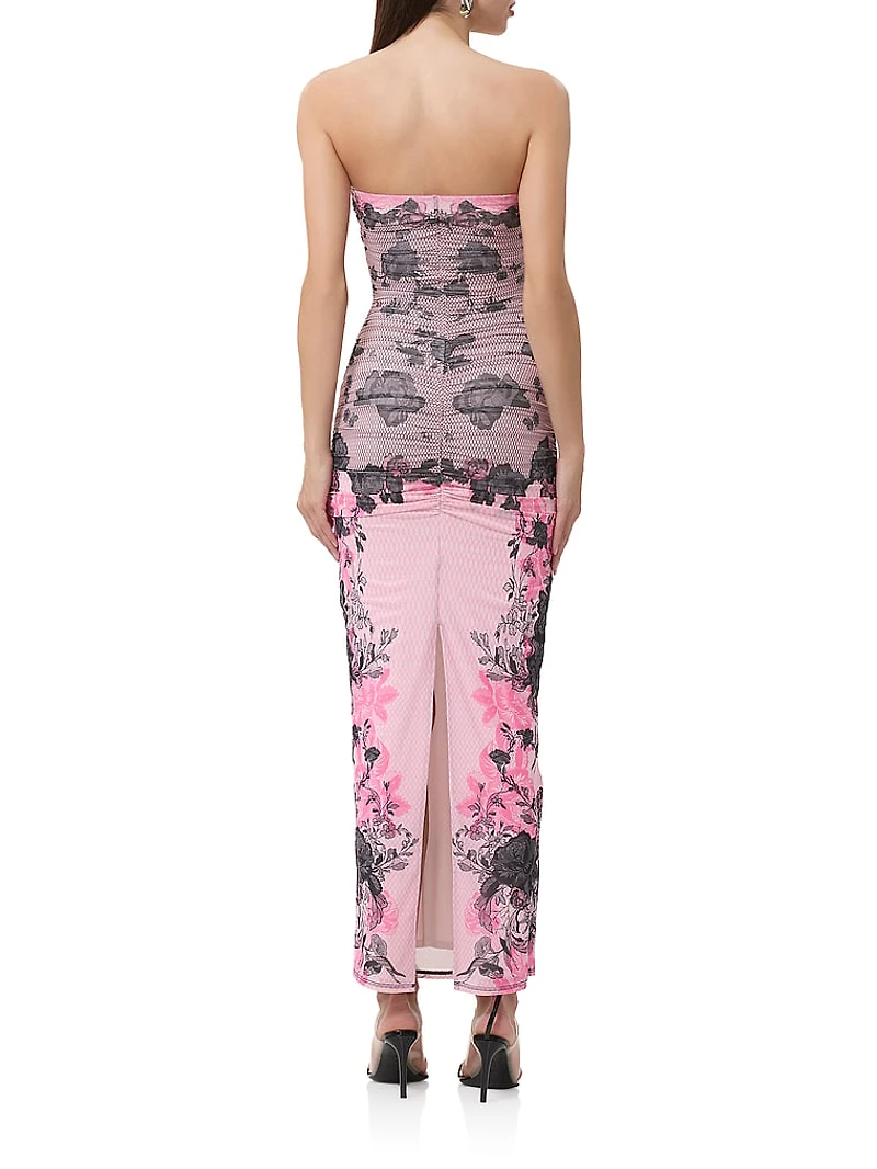 Marlo Side-Ruched Tube Maxi