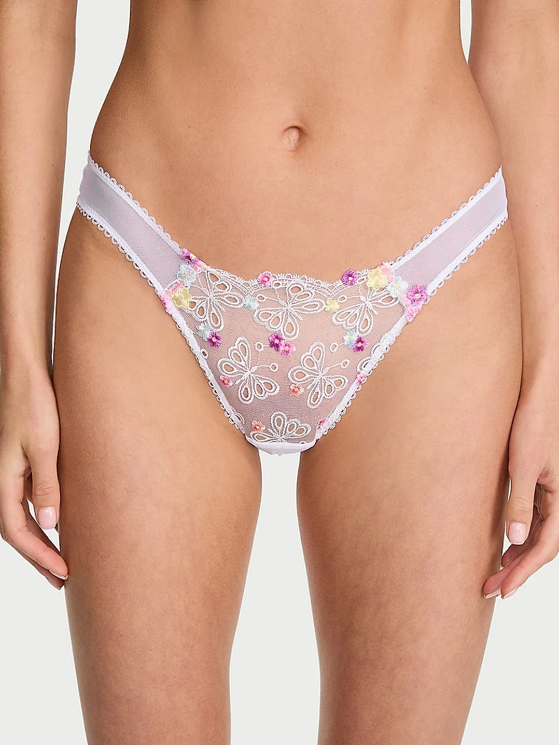 Butterflies Embroidery Brazilian Panty