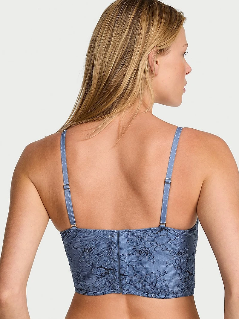 Denim Embroidery Bustier Corset Top