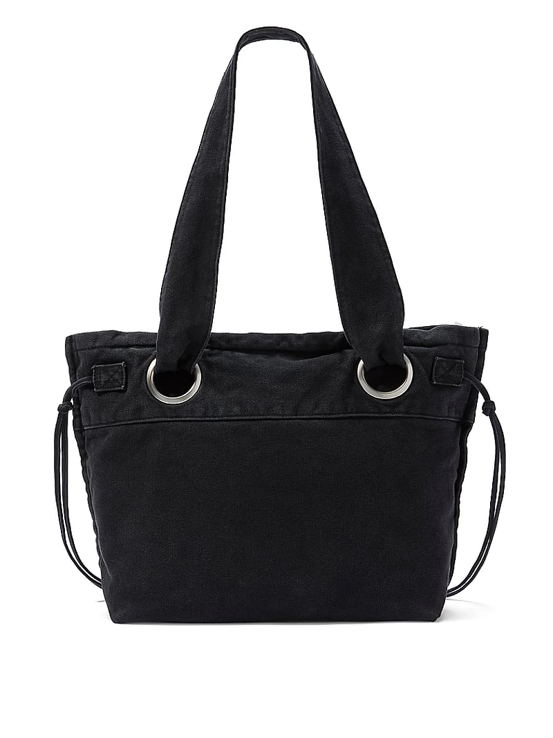 Canvas Flat-Bottom Tote Bag