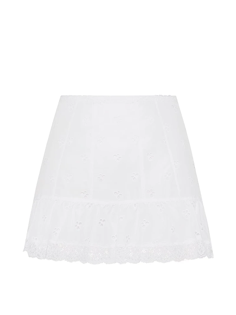 Butterflies Eyelet Ruffled Skirt
