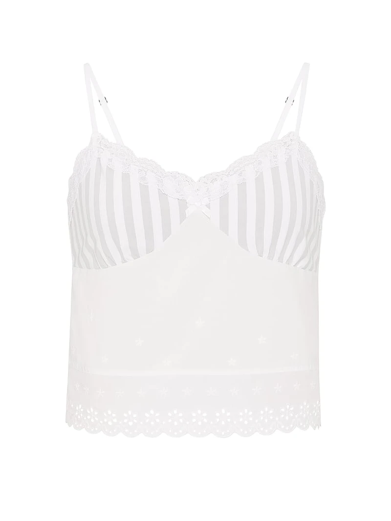Amelia Knit and Poplin Tank