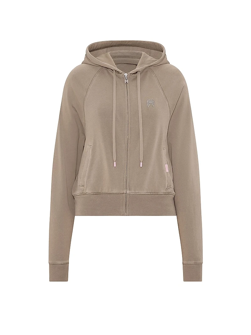 Off-Duty Terry Crop Full-Zip Hoodie