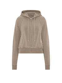 Off-Duty Terry Crop Full-Zip Hoodie