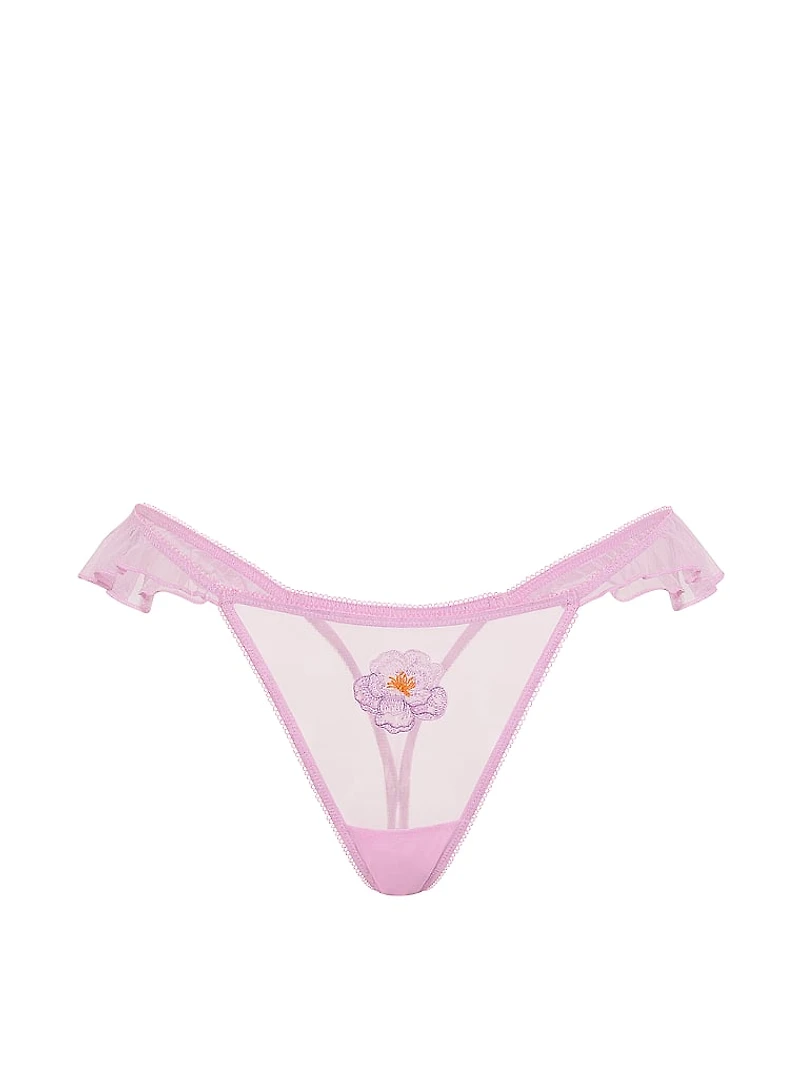 Butterflies Motif Peekaboo V-String Panty